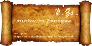 Matuskovics Zsuzsanna névjegykártya